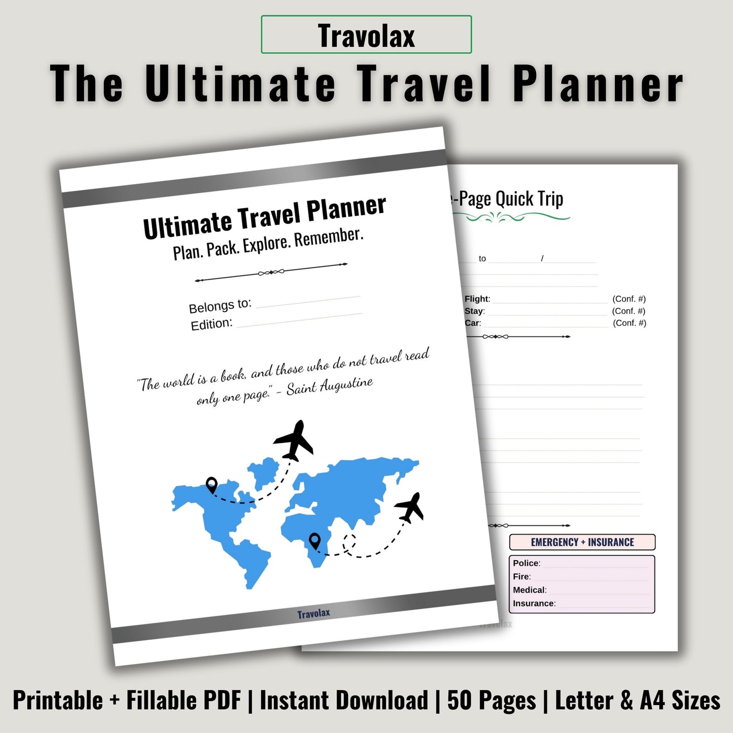 Ultimate Travel Planner | Printable & Fillable